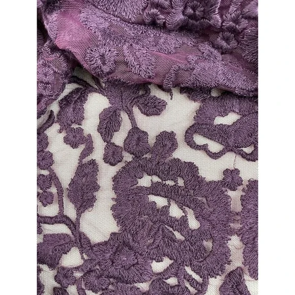 New Candela Blouse Floral Embroidered Mesh Sheer Fairy Romantic Victorian Size L - Picture 12 of 13